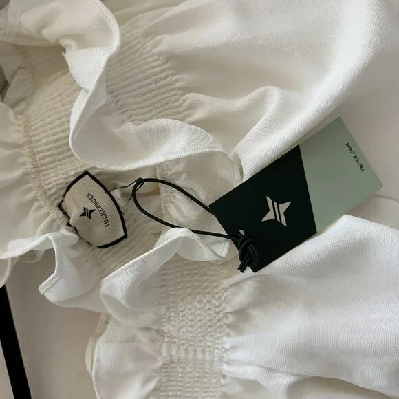 NWT Tuckernuck Marguerite White Off the Shoulder Blouse - Picture 12 of 14